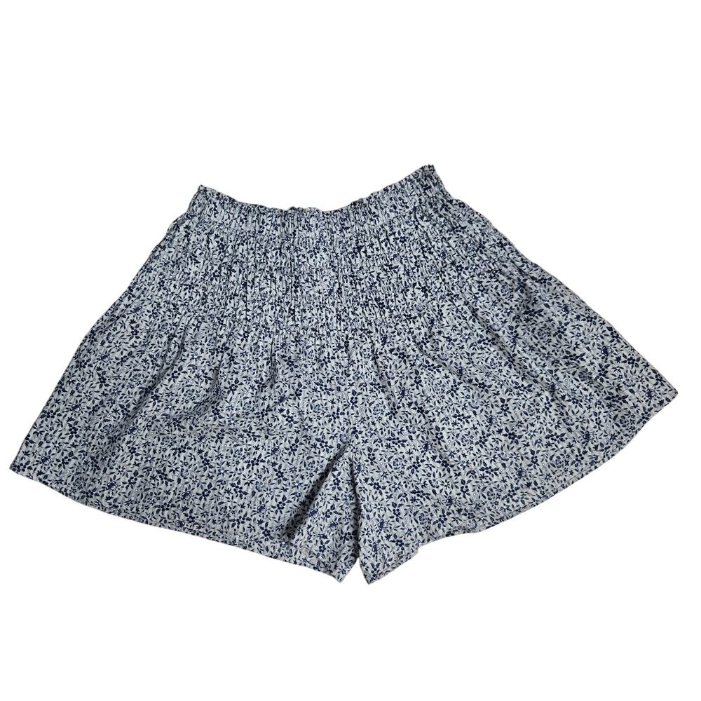 Madewell Smocked Pull-On Shorts in Florentine Floral XS Blue